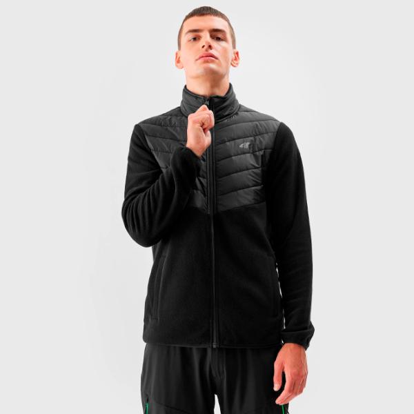 Hanorac pentru bărbați 4F 4FAW23TFLEM119  Drept / Black photo 4 Hanorac pentru bărbați 4F 4FAW23TFLEM119  Drept / Black photo 4