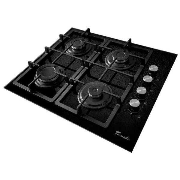 Plită încorporabilă pe gaz Tornado BRD-60 4G GL Sticlă călită / Black photo 2 Plită încorporabilă pe gaz Tornado BRD-60 4G GL Sticlă călită / Black photo 2