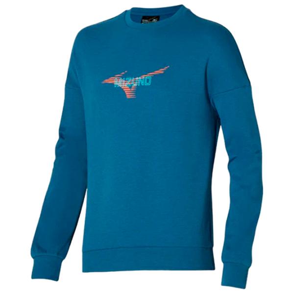 Hanorac pentru bărbați Mizuno Graphic crew  Drept / Blue photo 1 Hanorac pentru bărbați Mizuno Graphic crew  Drept / Blue photo 1