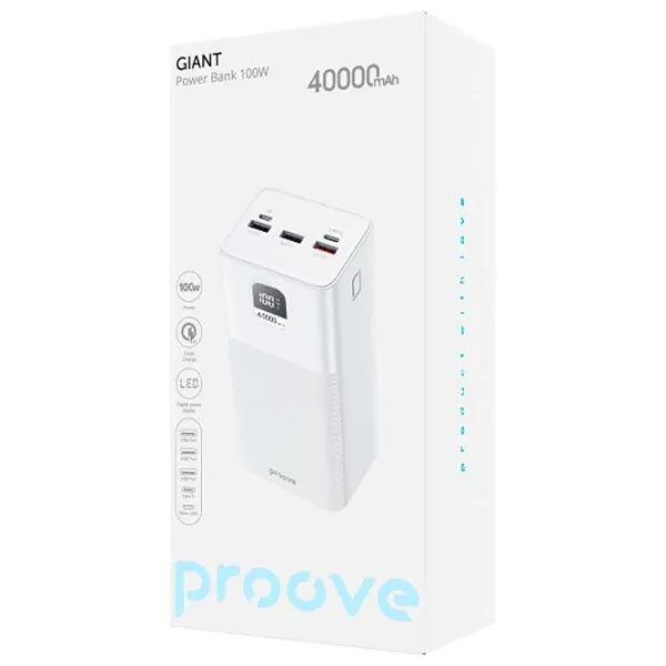 Power Bank Proove Giant 40000 мАч/ Белый photo 4 Power Bank Proove Giant 40000 мАч/ Белый photo 4