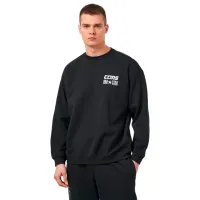 Hanorac pentru bărbați Converse Cons One Star Crew  Drept / Black