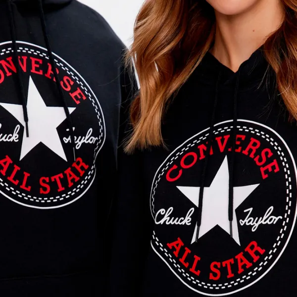 Hanorac pentru bărbați Converse Go-To All Star Patch Standard-Fit Pullover Hoodie  Drept / Black photo 7 Hanorac pentru bărbați Converse Go-To All Star Patch Standard-Fit Pullover Hoodie  Drept / Black photo 7