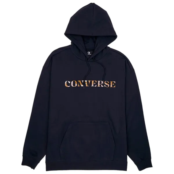 Hanorac pentru bărbați Converse Loose Fit Brush Stroke Camo Hoodie  Drept / Black photo 1 Hanorac pentru bărbați Converse Loose Fit Brush Stroke Camo Hoodie  Drept / Black photo 1