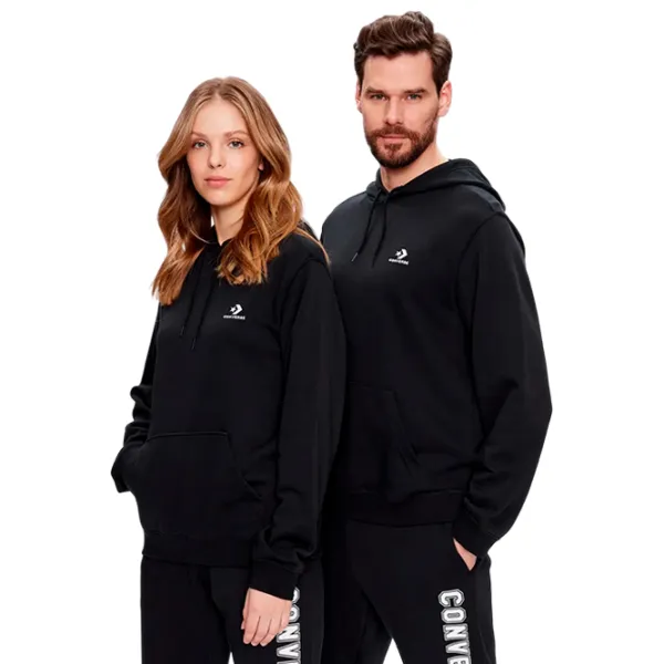 Hanorac pentru bărbați Converse Go-To Embroidered Star Chevron Standard-Fit  Drept / Black photo 4 Hanorac pentru bărbați Converse Go-To Embroidered Star Chevron Standard-Fit  Drept / Black photo 4