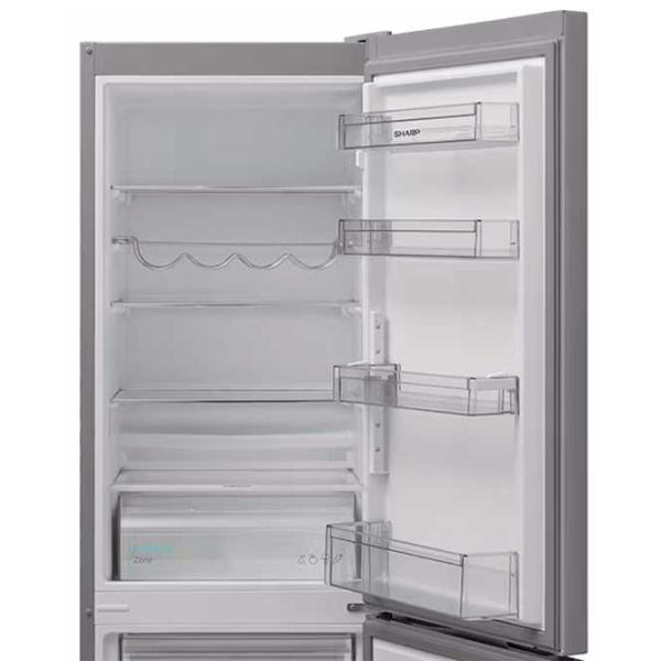 Frigider SHARP SJ-FBB04DTXLE-EU cu congelator jos 268 l / 170 cm / Inox photo 3