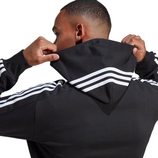 Hanorac pentru bărbați Adidas Essentials French Terry 3-Stripes  Drept / Black photo 14
