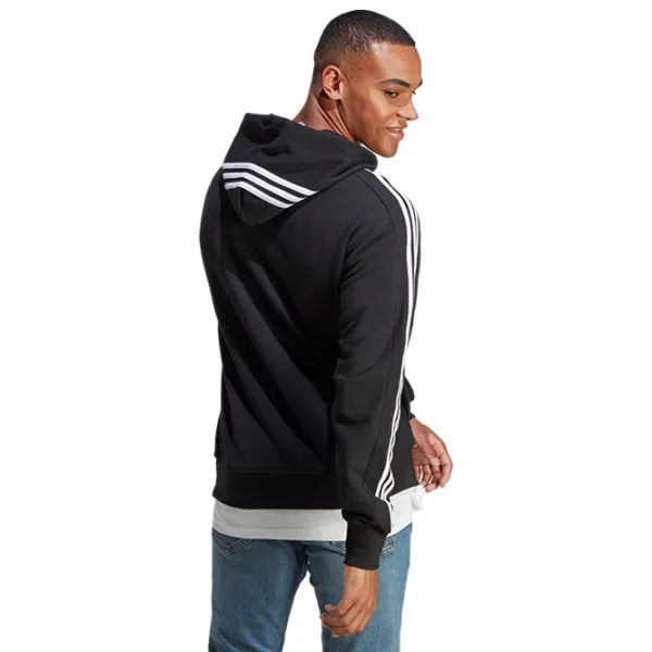Hanorac pentru bărbați Adidas Essentials French Terry 3-Stripes  Drept / Black photo 5