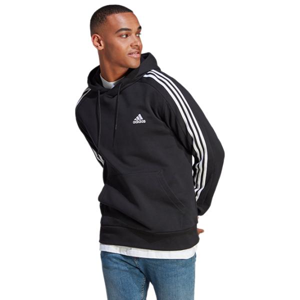 Hanorac pentru bărbați Adidas Essentials French Terry 3-Stripes  Drept / Black photo 2