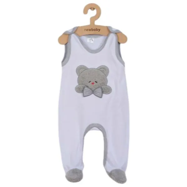 Salopetă pentru băieți New Baby Honey Bear 3D 68 / White photo 1