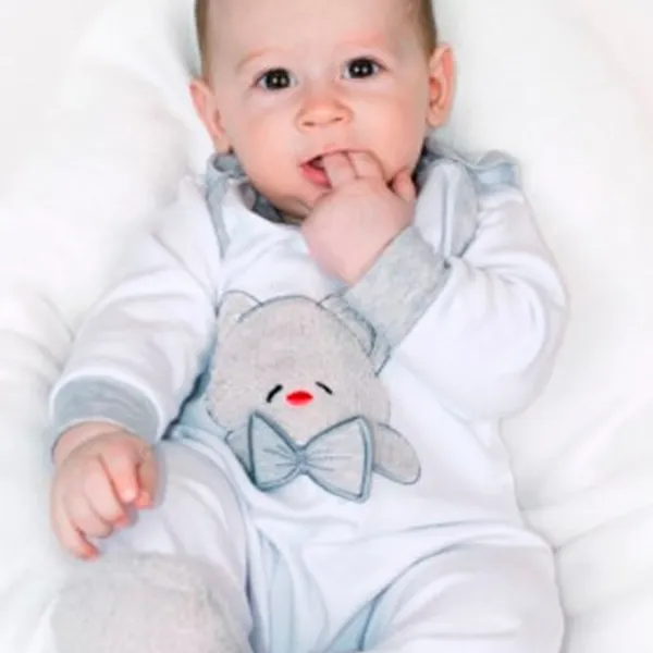 Salopetă pentru băieți New Baby Honey Bear 3D 68 / White photo 2