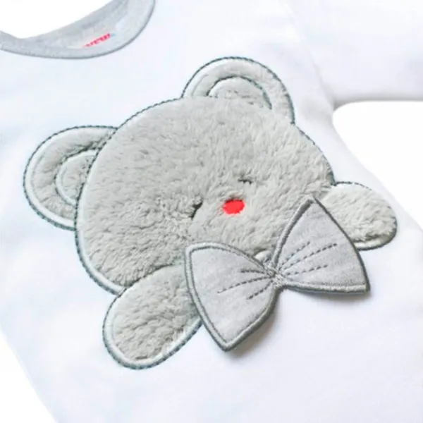 Salopetă pentru băieți New Baby Honey Bear 3D 68 / White photo 3