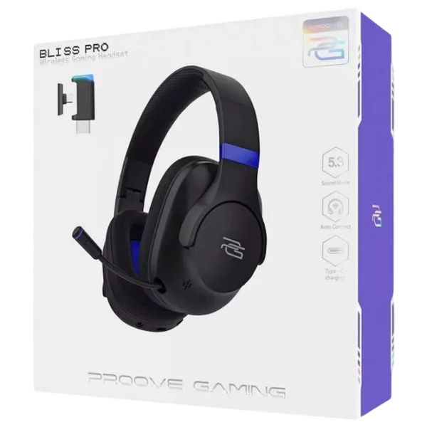 Căști Proove Bliss Pro Purple Black Fără fir/ Gaming photo 6 Căști Proove Bliss Pro Purple Black Fără fir/ Gaming photo 6