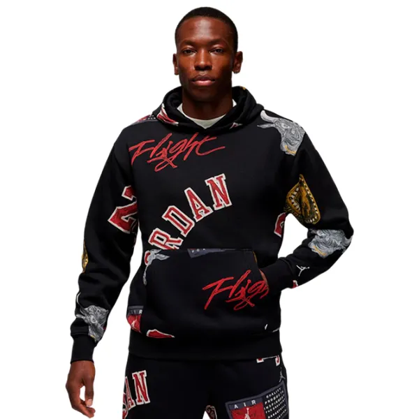 Hanorac pentru bărbați Nike M Jordan Ess Aop Flc Po  Drept / Black photo 1