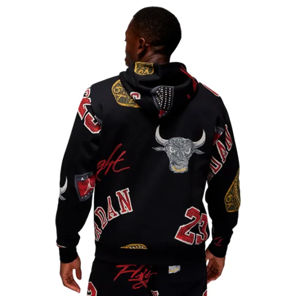 Hanorac pentru bărbați Nike M Jordan Ess Aop Flc Po  Drept / Black photo 2