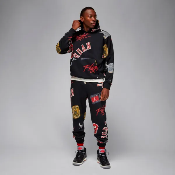 Hanorac pentru bărbați Nike M Jordan Ess Aop Flc Po  Drept / Black photo 3