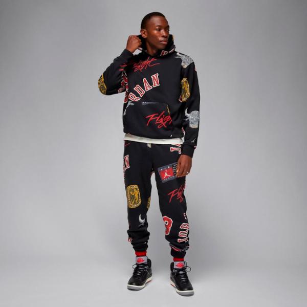 Hanorac pentru bărbați Nike M Jordan Ess Aop Flc Po  Drept / Black photo 3