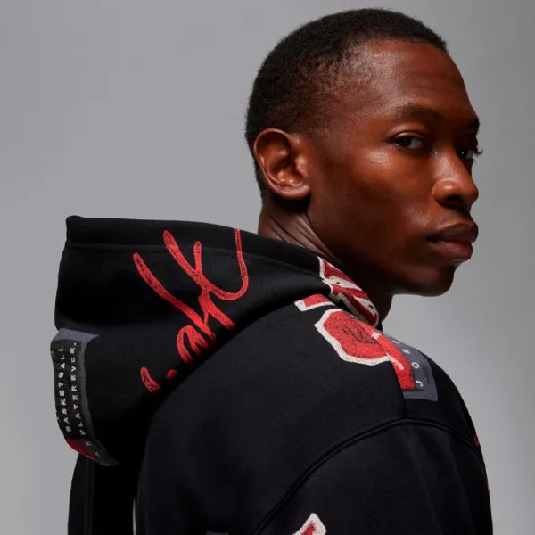Hanorac pentru bărbați Nike M Jordan Ess Aop Flc Po  Drept / Black photo 5