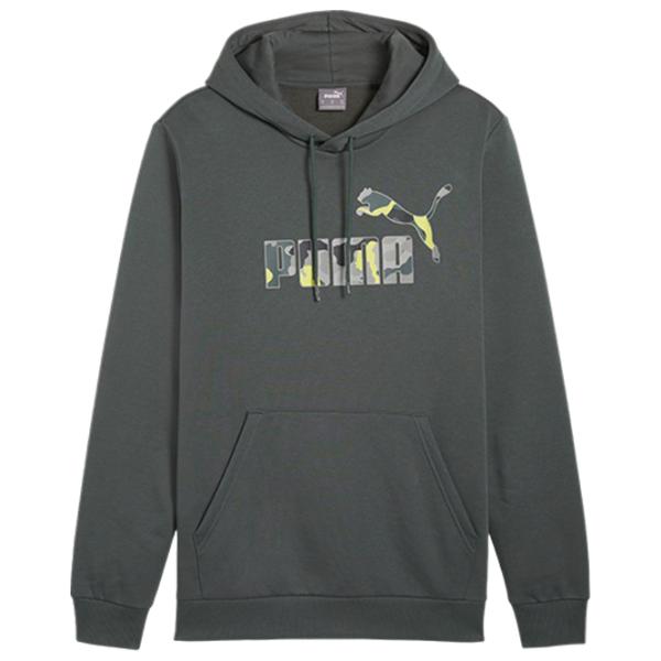 Hanorac pentru bărbați Puma Ess+ Camo Graphic Hoodie Fl  Drept / Gray photo 1