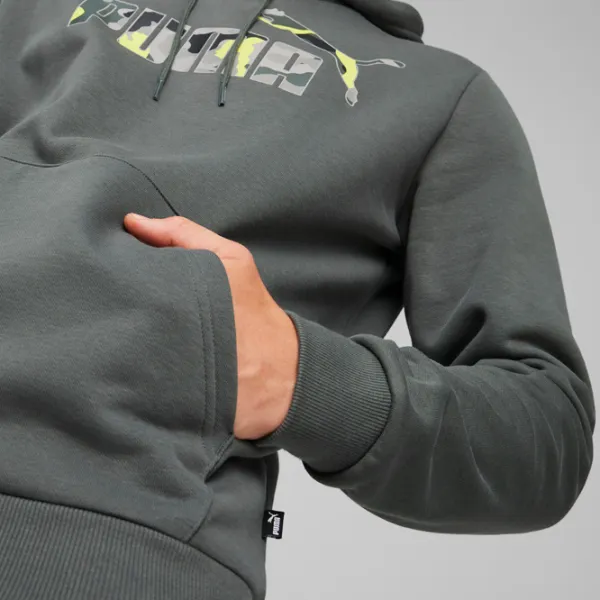 Hanorac pentru bărbați Puma Ess+ Camo Graphic Hoodie Fl  Drept / Gray photo 13