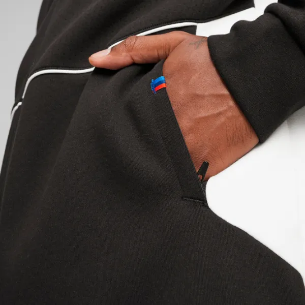 Hanorac pentru bărbați Puma Bmw Mms Hooded Sweat Jacket  Drept / Black photo 12