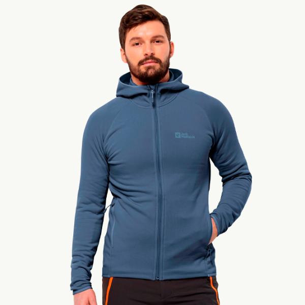 Толстовка для мужчин Jack Wolfskin Baiselberg Hooded Fz M  Прямой / Тёмно-синий photo 3