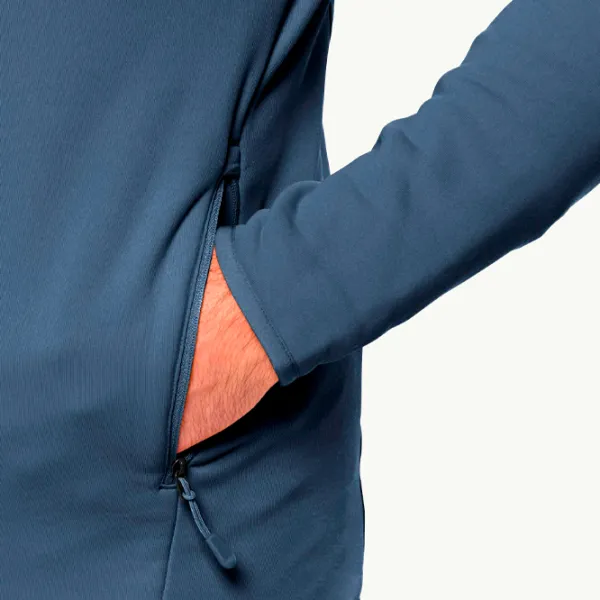 Толстовка для мужчин Jack Wolfskin Baiselberg Hooded Fz M  Прямой / Тёмно-синий photo 7