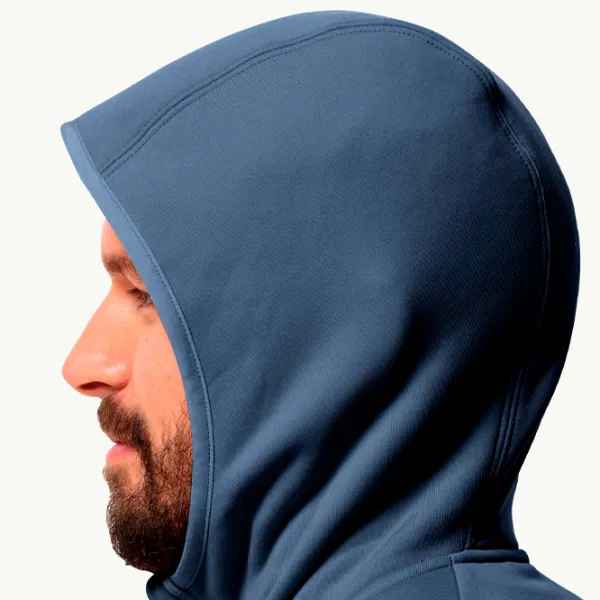 Толстовка для мужчин Jack Wolfskin Baiselberg Hooded Fz M  Прямой / Тёмно-синий photo 8