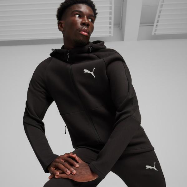 Hanorac pentru bărbați Puma Evostripe Full-Zip Hoodie Dk  Drept / Black photo 2