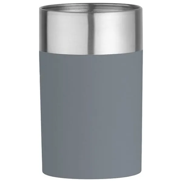 Pahar pentru periuțe de dinți Axentia 122373  Metal / Gray / Pe masă photo 1