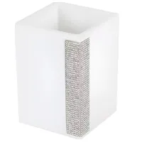 Pahar pentru periuțe de dinți Axentia Lindos 134348 Poliresin / White / Pe masă