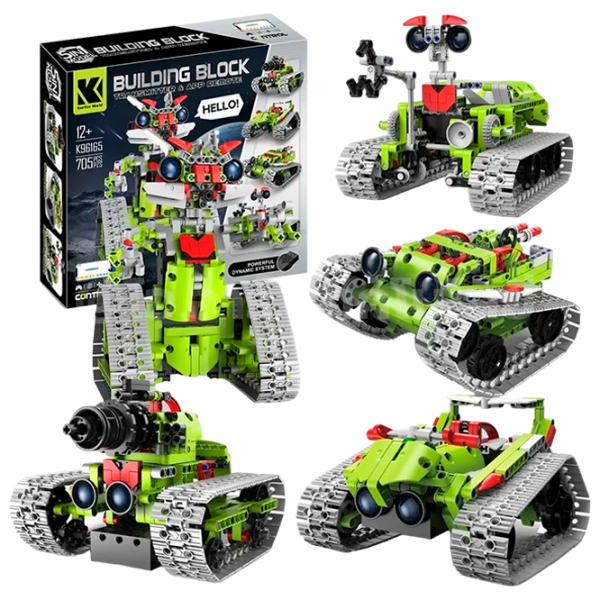 Constructor cu telecomandă KeeYee Robot - Tank Robot/ Green photo 1