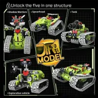 Constructor cu telecomandă KeeYee Robot - Tank Robot/ Green photo 3