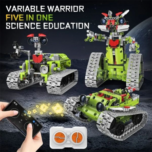 Constructor cu telecomandă KeeYee Robot - Tank Robot/ Green photo 4