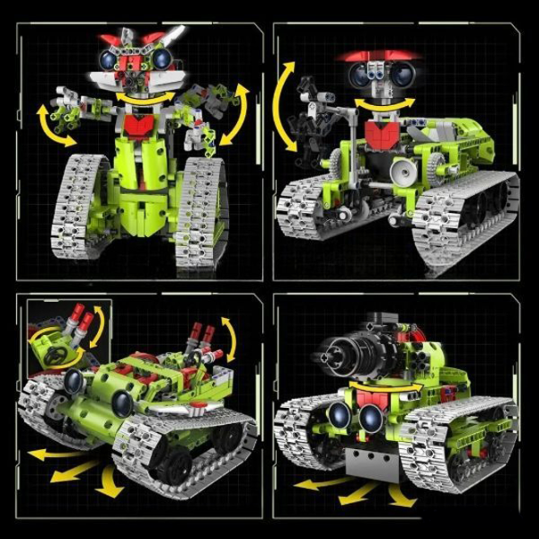 Constructor cu telecomandă KeeYee Robot - Tank Robot/ Green photo 5