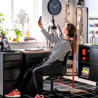 Офисный стол Ikea Micke МДФ/ Черный photo 5
