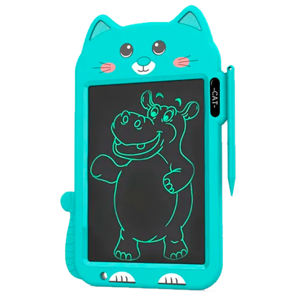 Tabletă grafică Helmet Kids Color Drawing Painting Cat  3+ / Multicolor Green photo 1