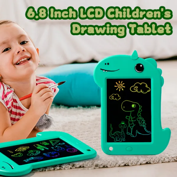 Графический планшет Helmet Kids Color Drawing Painting Dinosaur  3+ / Разноцветный Зеленый photo 8