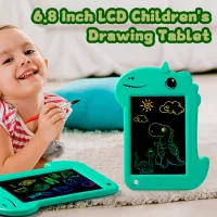 Графический планшет Helmet Kids Color Drawing Painting Dinosaur 3+ / Разноцветный Зеленый photo 8