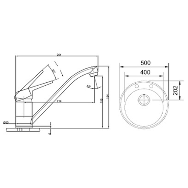 Кухонная мойка Franke Pachet SINGLE 1 50 x 50 / Композитный / Черный photo 2