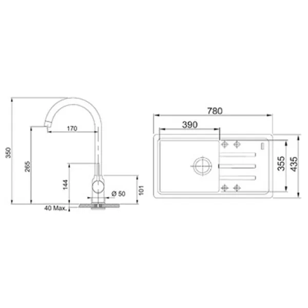 Кухонная мойка Franke Pachet BSG 611-78 S 78 x 43.5 / Композитный / Черный photo 5 Кухонная мойка Franke Pachet BSG 611-78 S 78 x 43.5 / Композитный / Черный photo 5