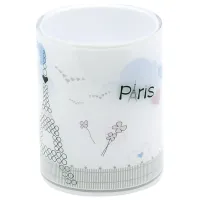 Pahar pentru periuțe de dinți Tatkraft Paris Mademoiselle Acril / White / Pe masă