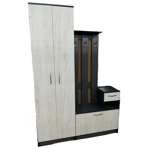 Dulap pentru antreu ML-Mobila МЛ - 4 PAL / Stejar Craft Alb photo 1