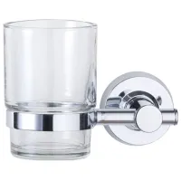 Pahar pentru periuțe de dinți Testrut Capri Oțel inoxidabil / Transparent / Pe perete