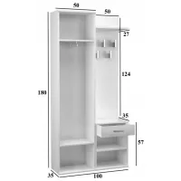 Dulap pentru antreu TopEshop Duo 100 PAL / White photo 3