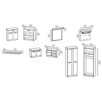 Dulap pentru antreu Modern Karolina (Craft Oak White/Slate Gray) PAL / Stejar Craft Alb photo 3
