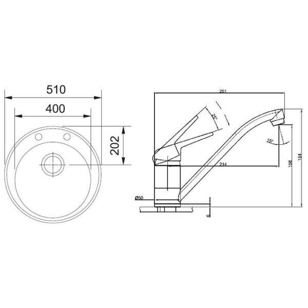 Кухонная мойка Franke Pachet ROG 610 51 x 51 / Композитный / Бежевый photo 4