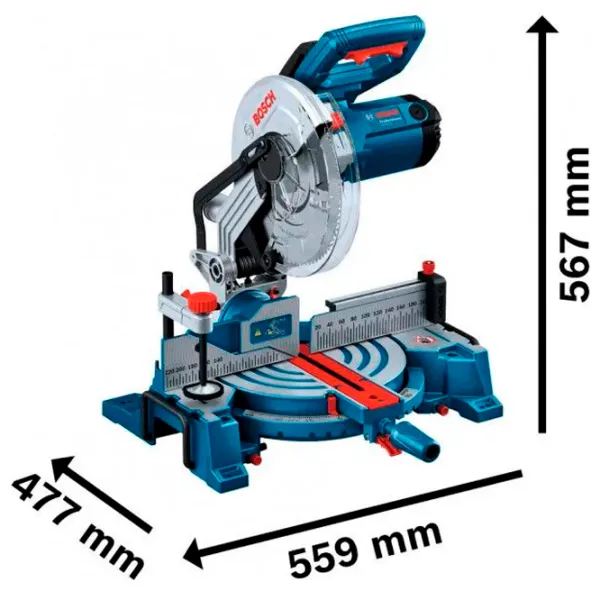 Fierăstrău pentru tăieri înclinate Bosch GCM 254 254 mm / Blue photo 12