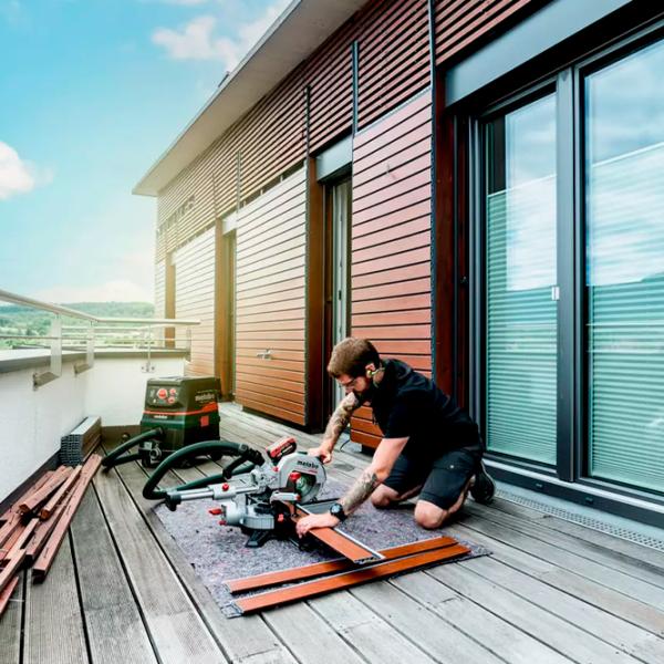 Fierăstrău pentru tăieri înclinate Metabo KGS 18 LTX BL 216  / Green photo 11