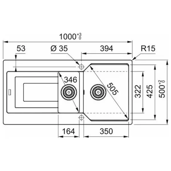 Кухонная мойка Franke UBG 651-100 100 x 50 / Искусственный камень / Сахара photo 2 Кухонная мойка Franke UBG 651-100 100 x 50 / Искусственный камень / Сахара photo 2
