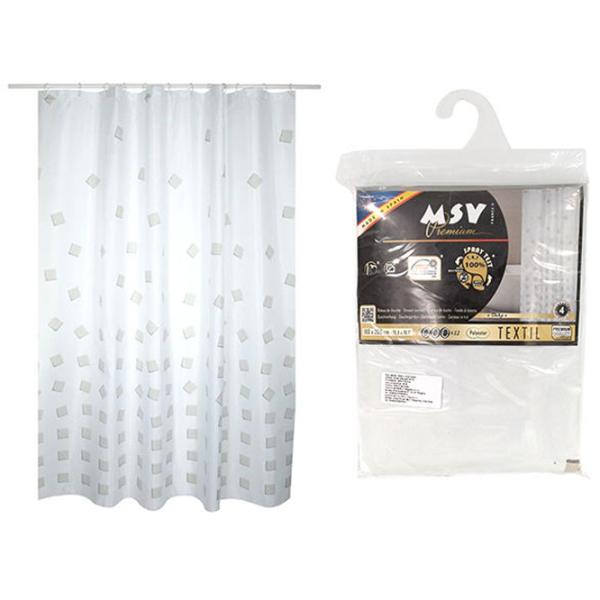 Шторка для ванной MSV Premium Thika 200 x 180 см / Полиэстер / Белый photo 1